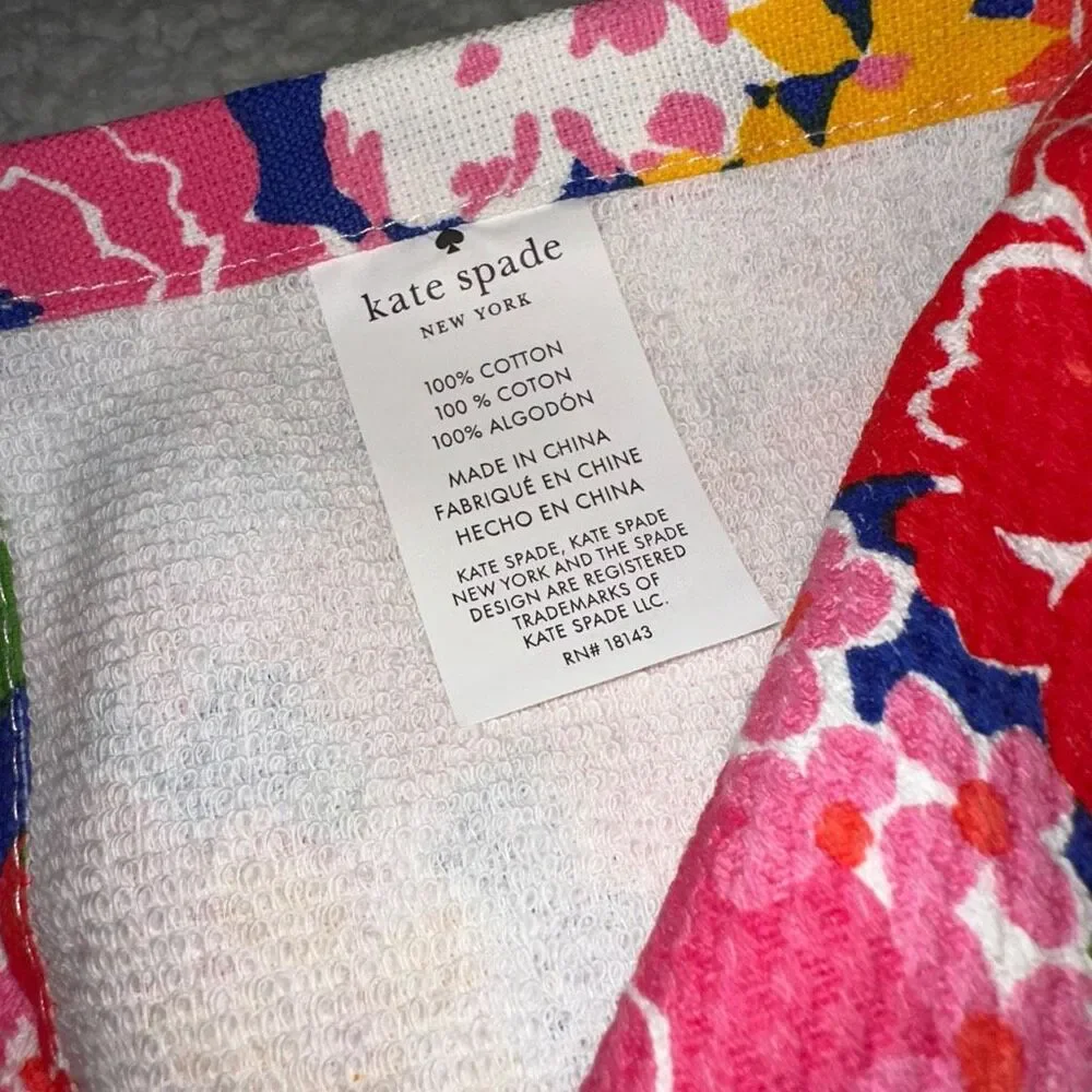 Kate Spade Colorful Floral Pattern Kitchen Towels Set of 3 NWT